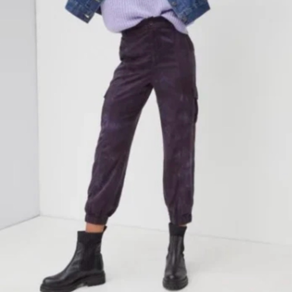 Anthropologie Cloth & Stone Purple Dye wash Joggers Deirdre size small